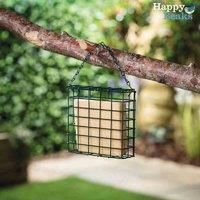 Happy Beaks Suet Blocks Insect & Mealworm Flavours - (3 Pack) Premium High Energy Garden Bird Feed Treat, 100% Natural Ingredients, Beef Suet, Wheat & Insect Powder | Suet Block Wild Bird Food