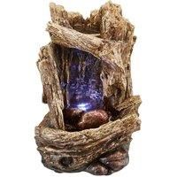 Serenity Tabletop Cascade Tree Trunk Waterfall Water Feature 28cm LED Garden NEW