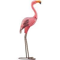 Garden Gear Metal Flamingo Ornament, Bird Statue, Outdoor Painted Sculpture for Pathways, Patios & Borders, Height 61cm