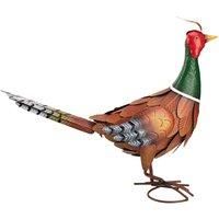 Garden Gear Metal Pheasant Ornament, Bird Statue, Outdoor Painted Sculpture for Pathways, Patios & Borders, Height 42.5cm
