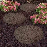 Garden Gear Reversible Stepping Stones Eco-Friendly Cracked Log Effect Ornamental Recycled Rubber for Garden, Path & Patio – 1 Stone 45cm x 45cm (1 Stone)