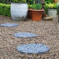Garden Gear Reversible Stepping Stones Eco-Friendly River Rock Effect Ornamental Recycled Rubber for Garden, Path & Patio 1 Stone 45cm x 45cm (1 Stone)