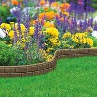 Garden Gear Ultra Curve EZ Brick Effect Border Eco-Friendly Ornamental Weatherproof Edging, Recycled Rubber Tyre for Garden, Path & Patio, Height – 9cm (1 x 1.22 M)
