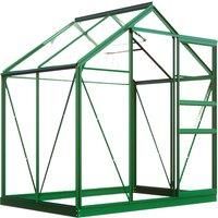 Walk In Greenhouse 6x4' Polycarbonate Aluminium Frame Steel Base Garden Grow