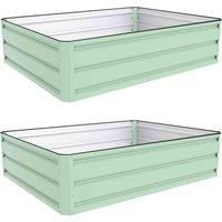 Garden Metal Raised Vegetable Planter Outdoor Flower Trough Herb Grow Bed Box
