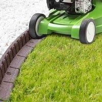 Garden Gear Lawnmower Friendly Flexi-Edge Border Curve Edging Stone Effect Eco Friendly Earth Coloured Recycled Rubber (Earth x2)