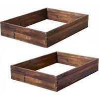 Wooden Raised Garden Planter Treated Fir Wood Flower Herb Vegetable Bed 3 Sizes