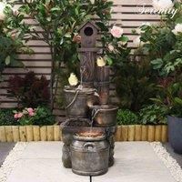 Garden Gear Bird House And Bucket Water Feature With Two Birds
