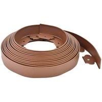 Flexible Plastic Garden Border Edging Black Grey Brown 10m Roll 24 Pegs 5cm Wide