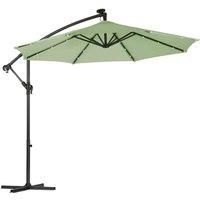 Garden Gear Solar Led Cantilever Parasol w/ Cover - Green