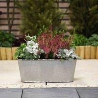 Garden Gear Steel Effect Metal Trough Durable Flower Pot Lightweight Planter UV & Frost Resistant 38cm x 17cm x 15cm 4 Pre-Drilled Drainage Holes (1)
