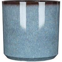 Garden Gear Blue Glazed Cylinder Planters 3 Sizes Flower Pots Indoor & Outdoor