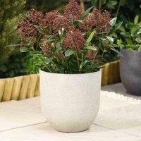 Garden Gear Stone-Effect Planter Outdoor Flower Pot Drainage Holes 25.5cm Tall