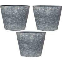 Garden Gear Lily White / Grey Stone-Effect UV Planters Flower Pot 29cm Height