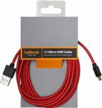 Halfords 2M Micro Usb Cable Black/Red