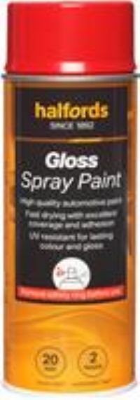 Halfords S4-200 Red Gloss Car Spray Paint - 400Ml