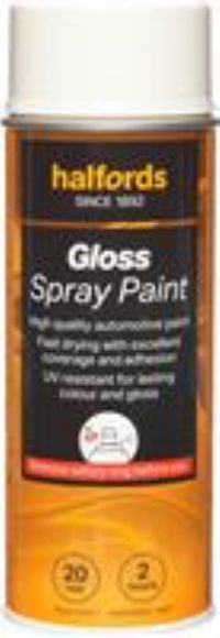 Halfords S0-230 White Gloss Car Spray Paint - 400Ml