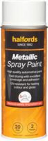 Halfords M0-380 Silver Metallic Car Spray Paint - 400Ml