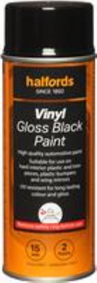 Halfords Vinyl Paint Gloss Black 400Ml