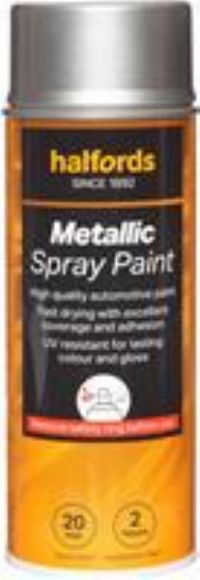 Halfords M0-340 Silver Metallic Car Spray Paint - 400Ml