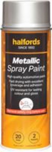 Halfords M0-070 Silver Metallic Car Spray Paint - 400Ml