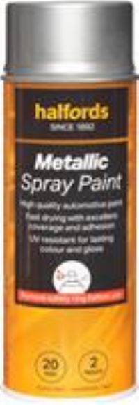 Halfords M0-400 Silver Metallic Car Spray Paint - 400Ml