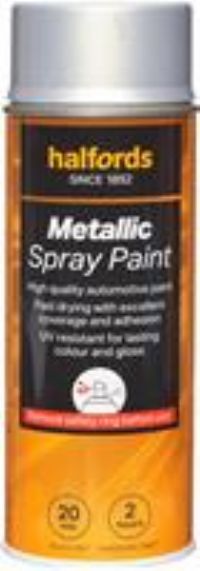 Halfords M0-160 Silver Metallic Car Spray Paint - 400Ml