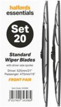 Halfords Essentials Wiper Blade Set 20
