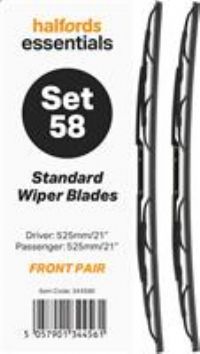Halfords Essentials Wiper Blade Set 58