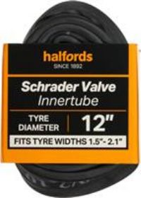 Halfords 12" Innertube - width 1.5"-2.1" - Schrader angled valve