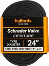 Halfords Schrader Bike Inner Tube 24 Inch X 1.7 Inch - 2.3 Inch