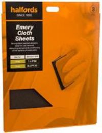 Halfords Emery Cloth Sheets X3