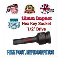 12mm HALFORDS ADVANCED 1/2 Drive Impact Hex Key Socket Tool *FREE RAPID POST*