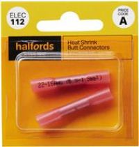 Halfords Heat Shrink Butt Connectors 5 Amp (Ele112)