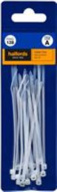 Halfords Cable Ties 100Mm Natural (Fixg128)