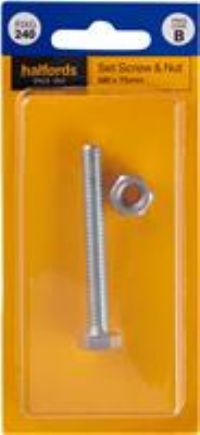 Halfords Set Screw & Nut M8 X 75Mm (Fixg240)