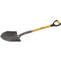 Roughneck ROU68046 ROU68044 Long Handled Shovel-Sharp Serrated Edge, Spade, Heavy Duty, Black-Yellow