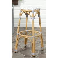Dakota Fields Outdoor Charley Bar Stool Grey/White 77cm H X 38.1cm W X 38.1cm D