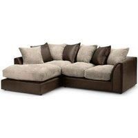 Morley Byron Jumbo Cord & Leather-Look Modern 4-Seater Corner Sofa - Left or Right Handed