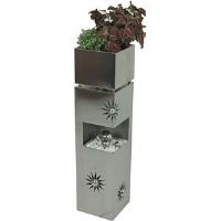 Dakota Fields Postfield Column Planter Silver 102cm H X 28cm W X 28cm D