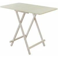 Space-Saving Folding Wooden Dining Table in Stylish White Finish