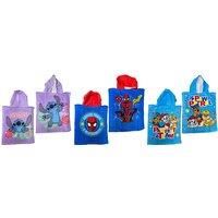Kid'S Character Hooded Poncho- Lilo And Stitch, Spiderman Or Paw Patrol!