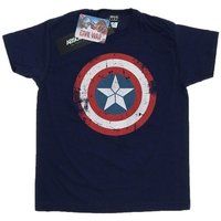 Marvel Boys Captain America Civil War Distressed Shield T-Shirt
