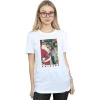 Absolute Cult Friends Women/'s Chandler Claus Boyfriend Fit T-Shirt White Small