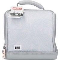 BUILT Insulated Lunch Bag with /'The Mindful/' Design, Polyester, Grey/Pale Pink, 18.5 x 24 x 26 cm