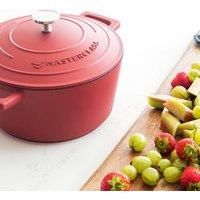 MasterClass Small Casserole Dish with Lid 2.5L/20 cm, Lightweight Cast Aluminium, Induction Hob and Oven Safe, Red