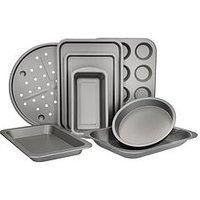 KitchenCraft Non-Stick Baking and Cooking Set, 8-Piece Bakeware Set Including Loaf Tin, Round Cake Tin, Baking Trays, Pizza Pan and Muffin Tray, Carbon Steel, Gift Boxed