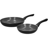 MasterClass Can-to-Pan Ceramic Eco Non-Stick Frying Pan Set, Made from 70 % Recycled Aluminium, 20 cm / 28 cm 2-Piece Set,Black