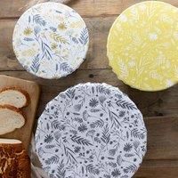 Natural Elements Set of 3 Organic Cotton Stretchy Lids for Bowls