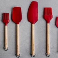 KitchenAid Birchwood Scraper Spatula with Silicone Head Red